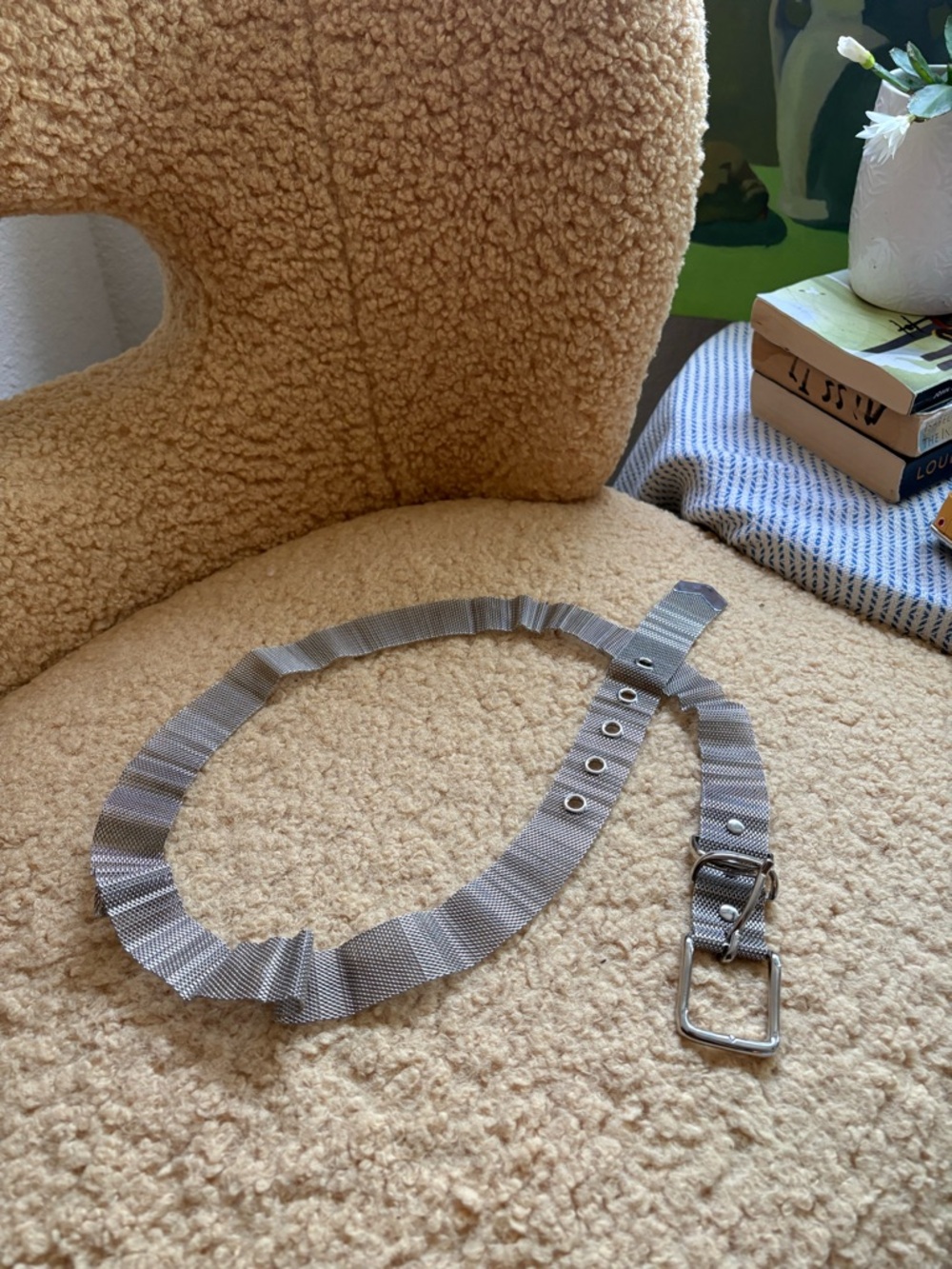 Vintage, silver tone, mesh metal belt, surprisingly heavy/well made